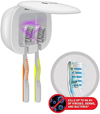 ראשית UV UV מחטאת כיסויי מברשת שיניים כפולים | מחזיקי מברשת שיניים נטענים UV לחדרי אמבטיה | מברשת שיניים כפולה UV-C סניצר